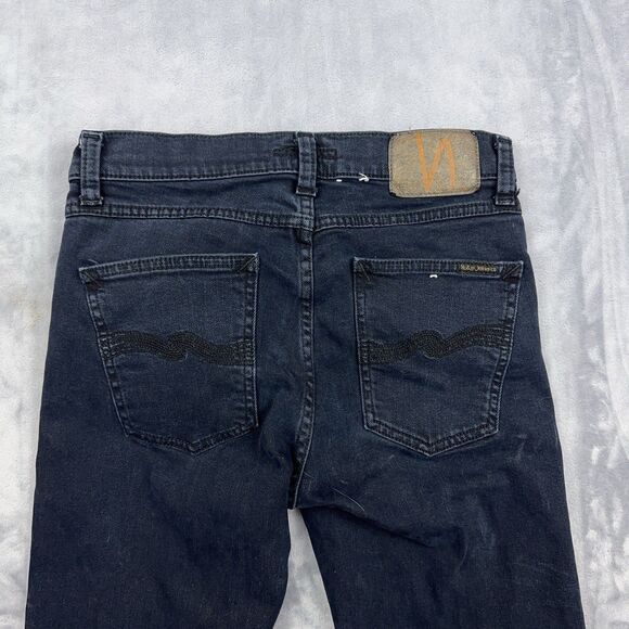 Nudie Jeans Co Jeans Size 27x30 Lean Dean Black Skies Denim Skinny 5 Pocket - Picture 4 of 14